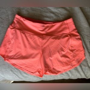 Lululemon Speed Up Mid-Rise Lined 4"  Shorts Sz 6 Sunset Orange Excellent!